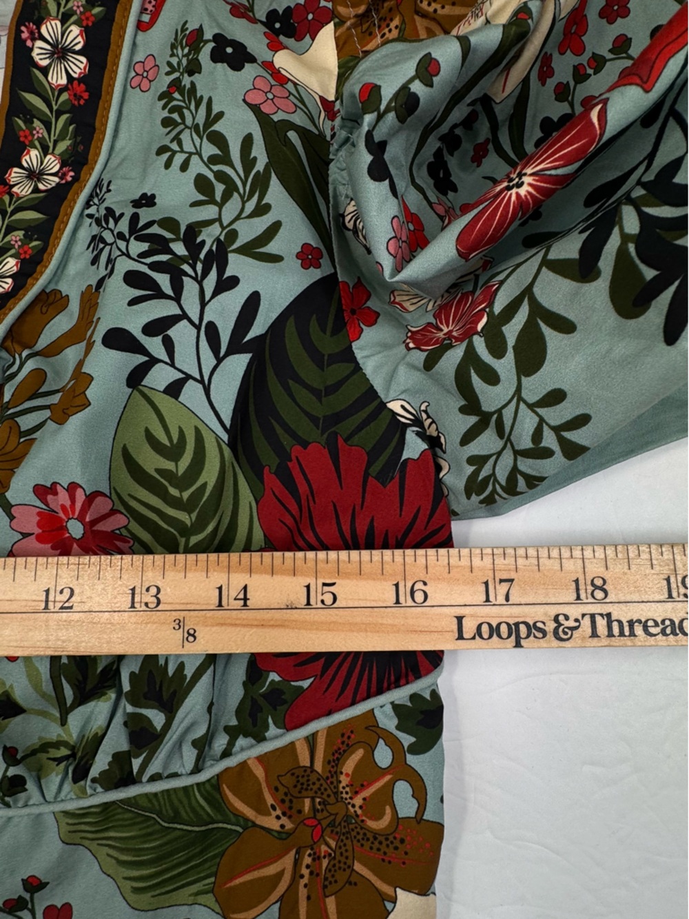 Farm Rio x Anthropologie Beauty Bouquet Blue Mini Dress Women's Medium Cotton - Picture 8 of 15